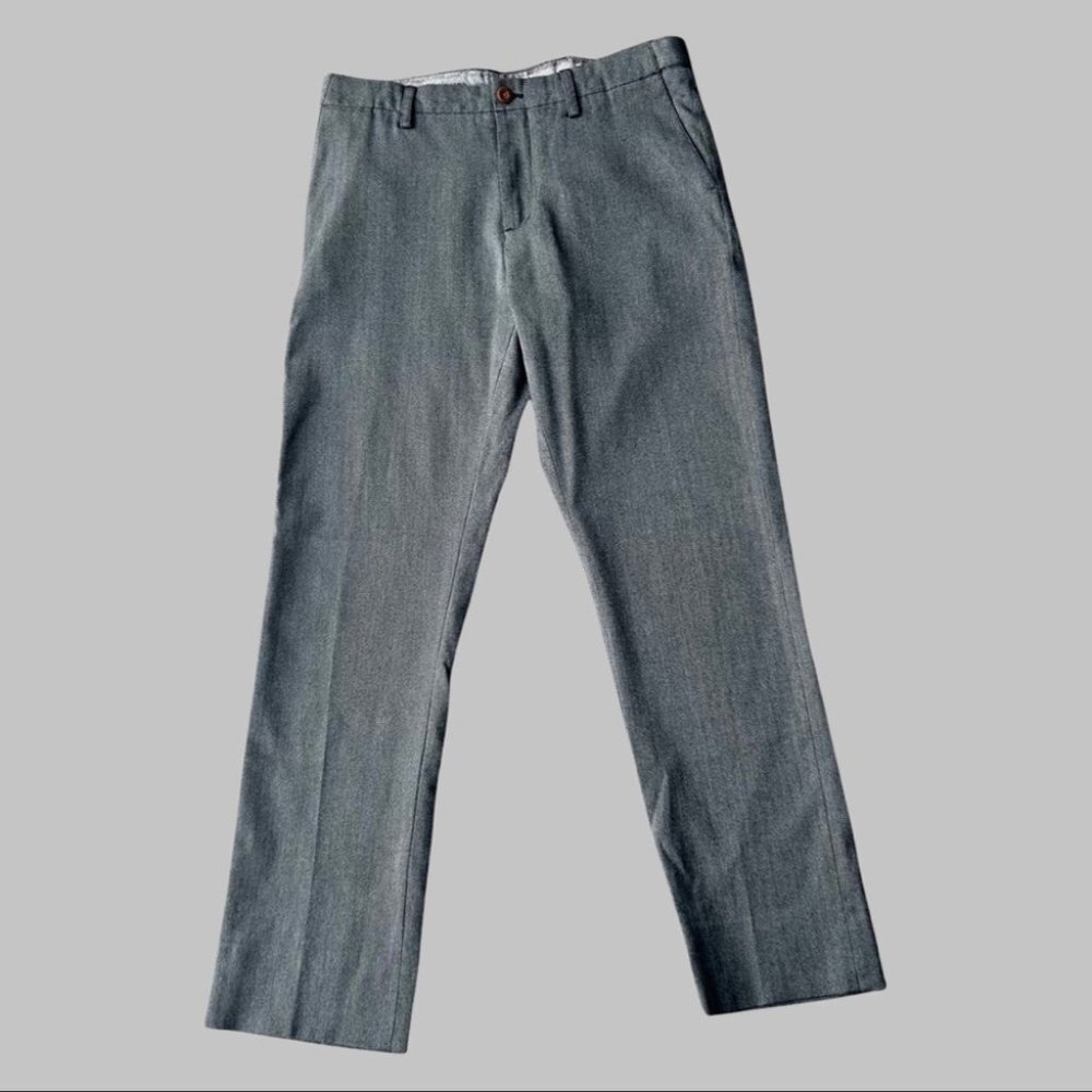 Frank & Oak The Keaton Modern Straight Fit Herringbone Pattern Pants